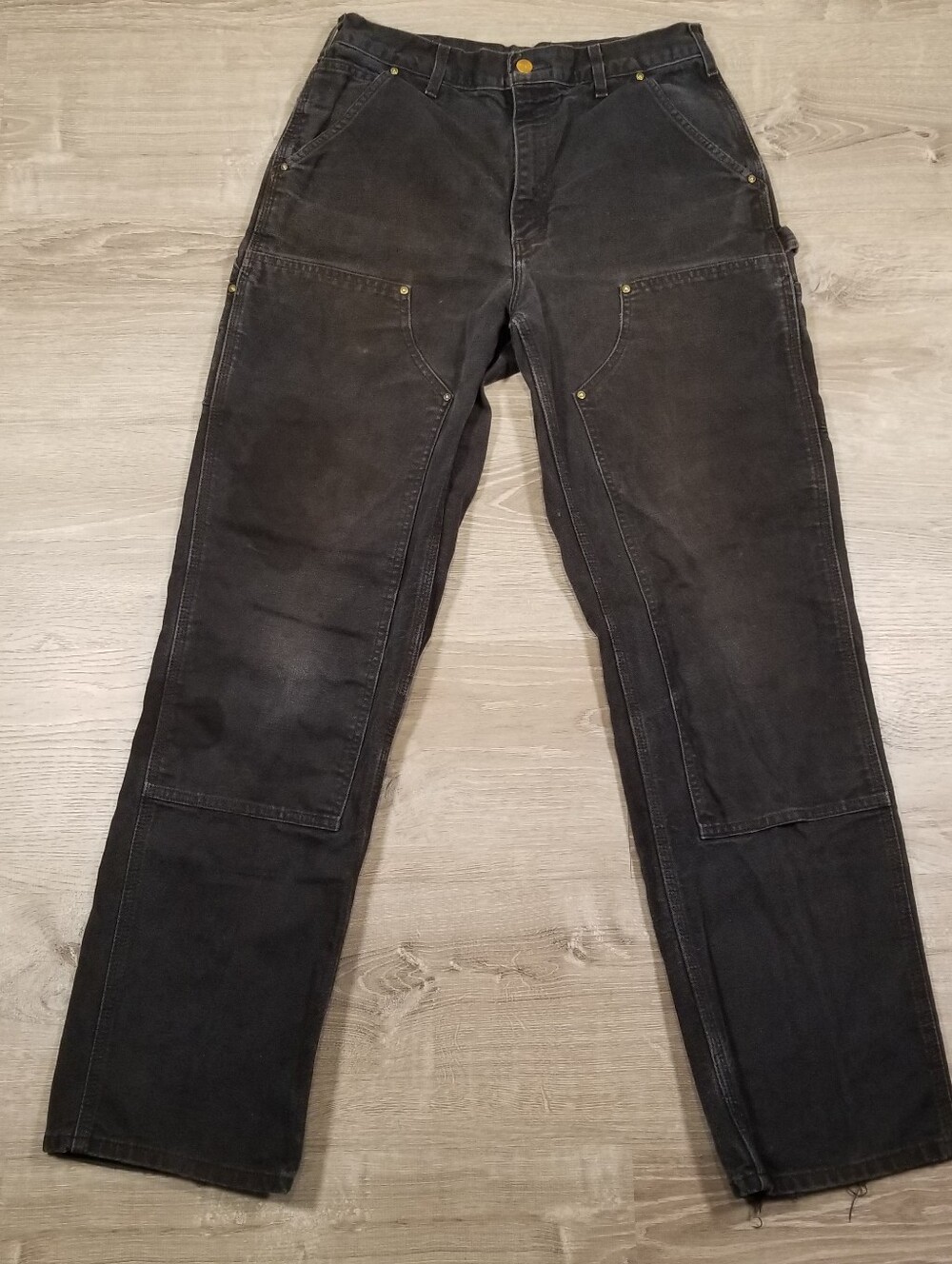 Carhartt Double Knee B01 BLK Carpenter Work Pants Mens 32x34 USA Loose Original